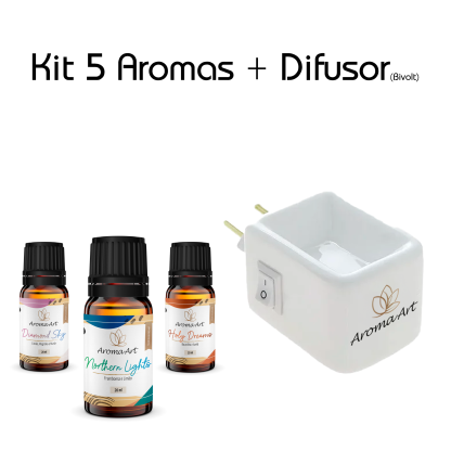 Kit com 5 Aromas 20ml + Difusor Elétrico